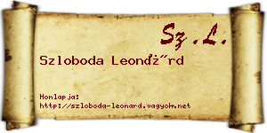 Szloboda Leonárd névjegykártya