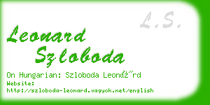 leonard szloboda business card
